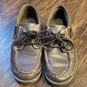 Boy's Brown Sperry Shoal 3 Eye Leather Boat Shoe